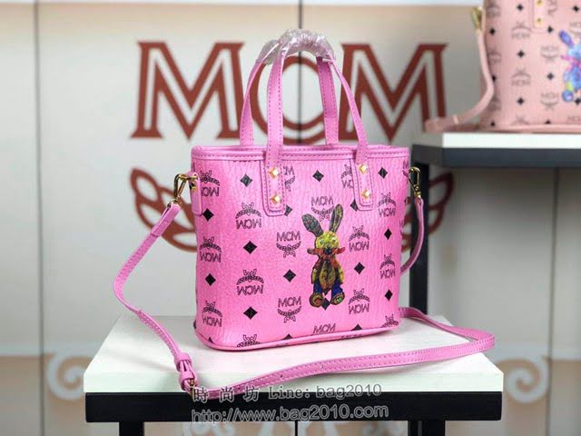 MCM女包 原單 6203 MCM兔子款 新款迷你購物袋 3D絲印兔子 可手拎單肩斜挎  mdmc1425